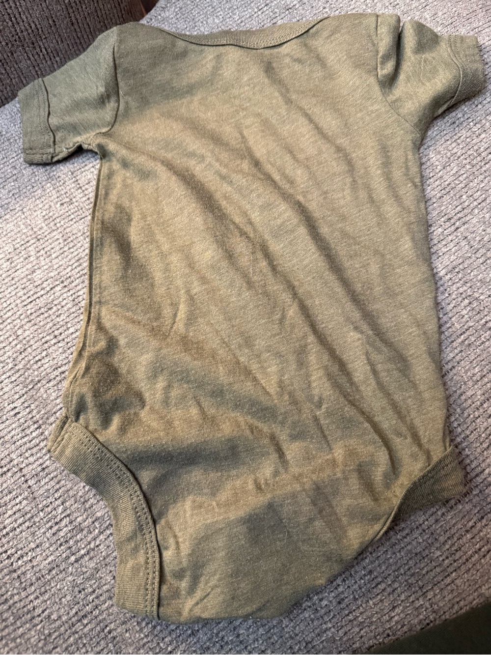 Bella Canvas Olive Green Baby Tee with White Script - Picture 4 of 4